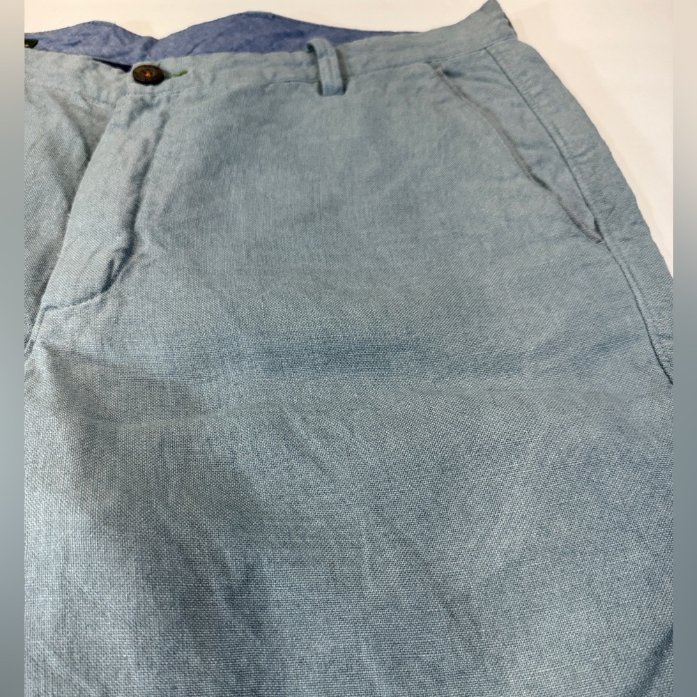 Orvis 100% Linen Flat Front Sage Green Shorts Size 34 - Picture 7 of 8